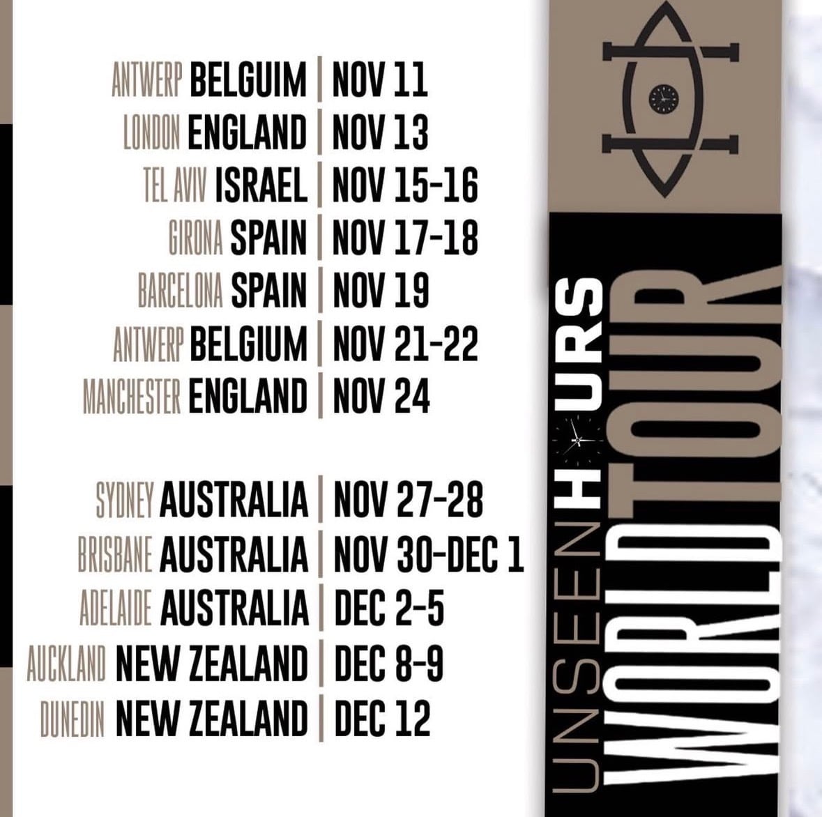 Unseen Hours World Tour
